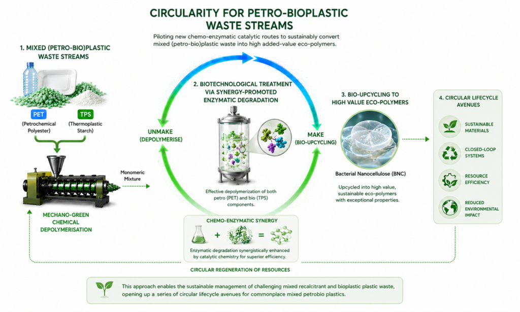 Circularity for petro bioplastic waste streams